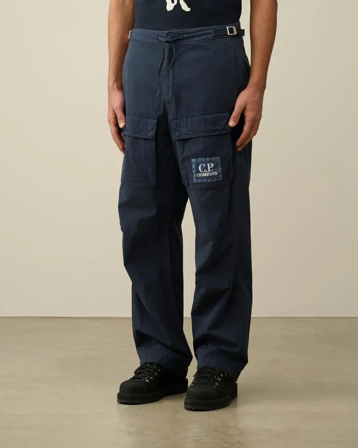 Man 50 Fili Loose Pants Mood Indigo 8211 Blue CP Company Trousers