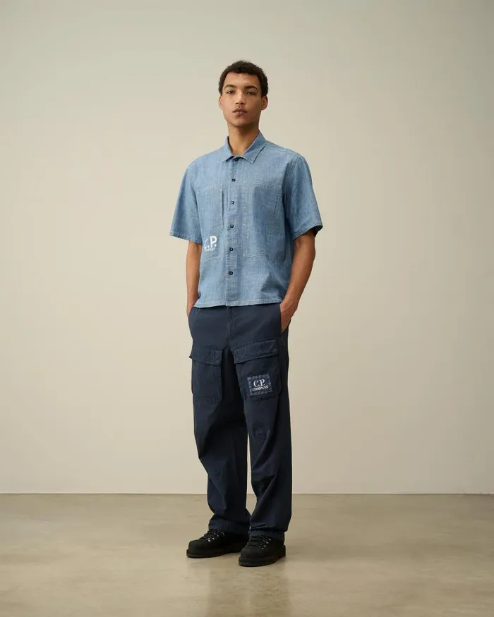 Man 50 Fili Loose Pants Mood Indigo 8211 Blue CP Company Trousers