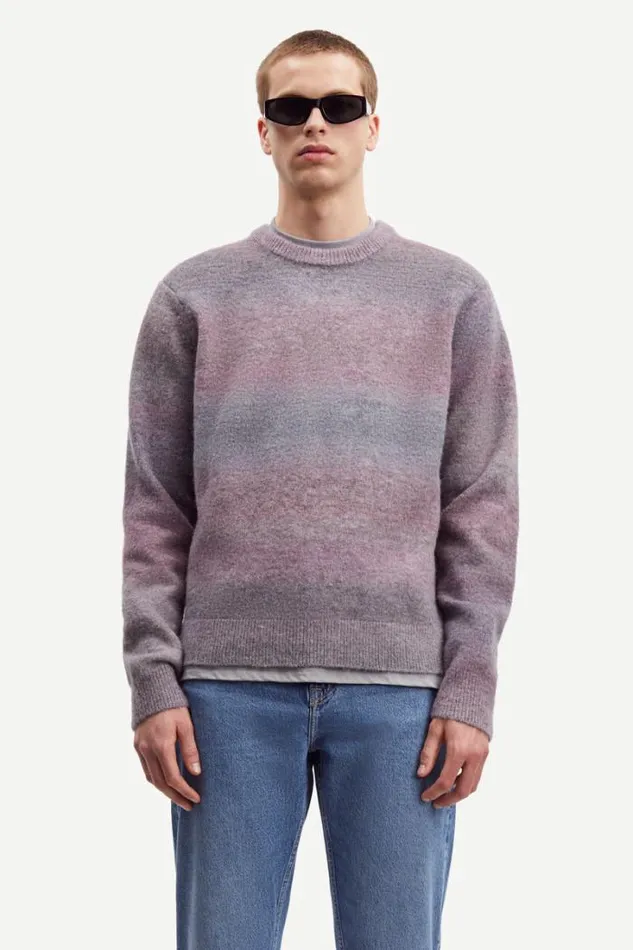 Man Aiden Crew Neck 15012 Gray Ombre Samse Samse Knitwear