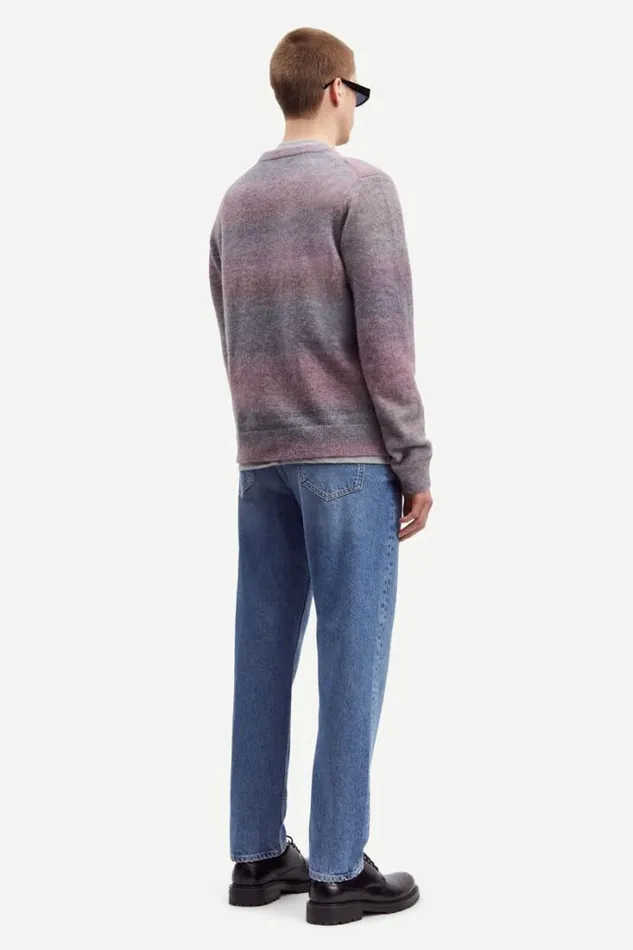 Man Aiden Crew Neck 15012 Gray Ombre Samse Samse Knitwear