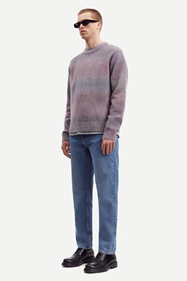 Man Aiden Crew Neck 15012 Gray Ombre Samse Samse Knitwear