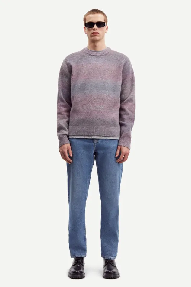 Man Aiden Crew Neck 15012 Gray Ombre Samse Samse Knitwear