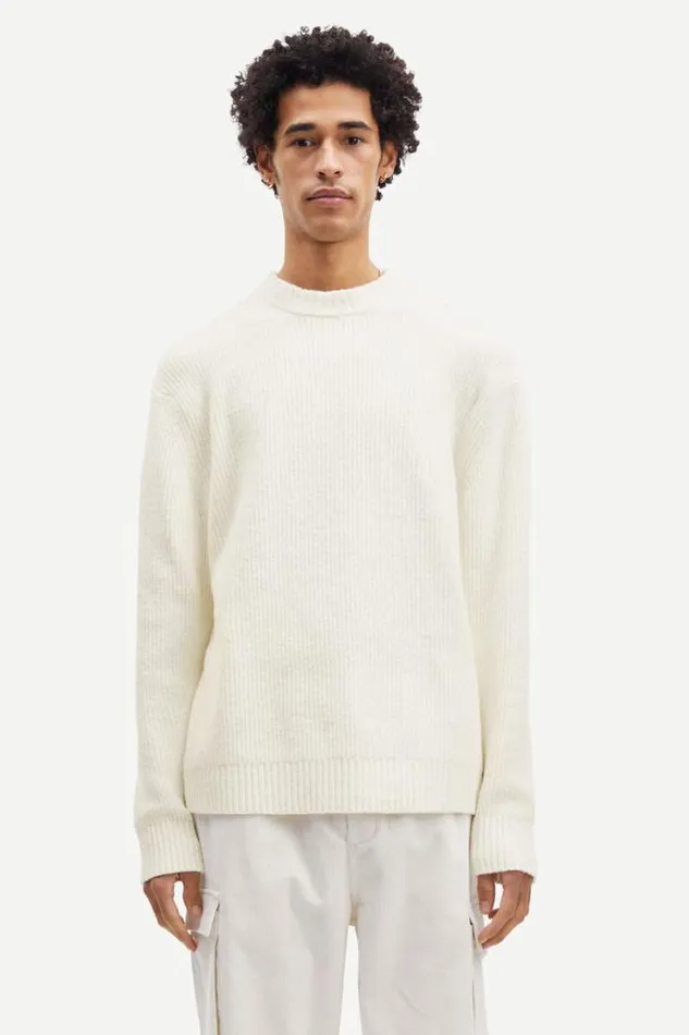 Man Alts Crew Neck 13068 Clear Cream Samse Samse Knitwear