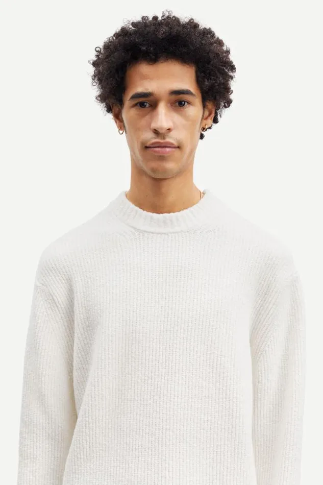 Man Alts Crew Neck 13068 Clear Cream Samse Samse Knitwear