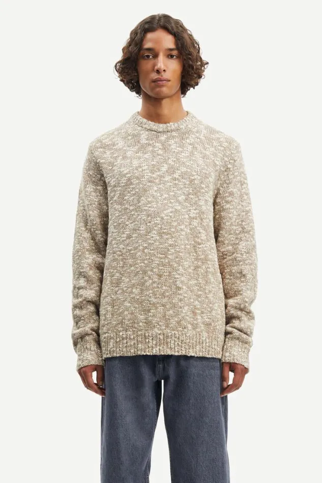 Man Benjamin Crew Neck 15031 Fallen Rock Mel Samse Samse Knitwear