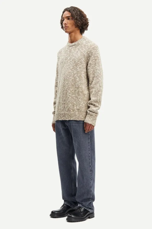 Man Benjamin Crew Neck 15031 Fallen Rock Mel Samse Samse Knitwear