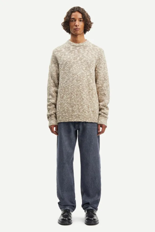 Man Benjamin Crew Neck 15031 Fallen Rock Mel Samse Samse Knitwear