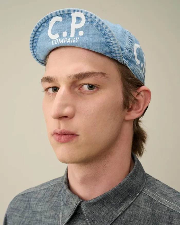 Man Blu Cycle Cap Stone Bleach 8211 Blue CP Company Hats