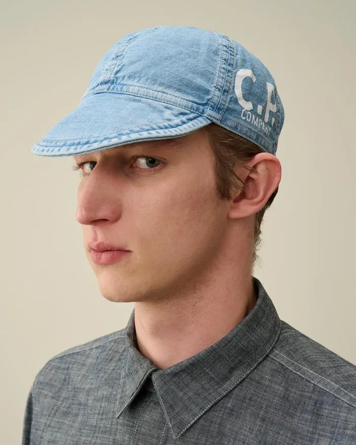 Man Blu Cycle Cap Stone Bleach 8211 Blue CP Company Hats