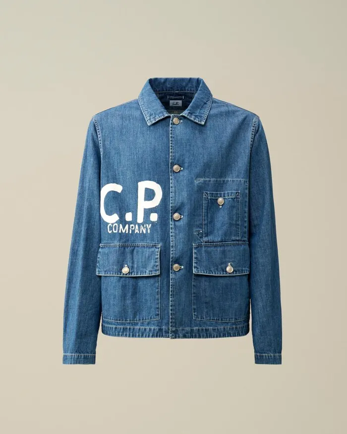 Man Blu Jacket Stone Bleach 8211 Blue CP Company Jacket and Coats