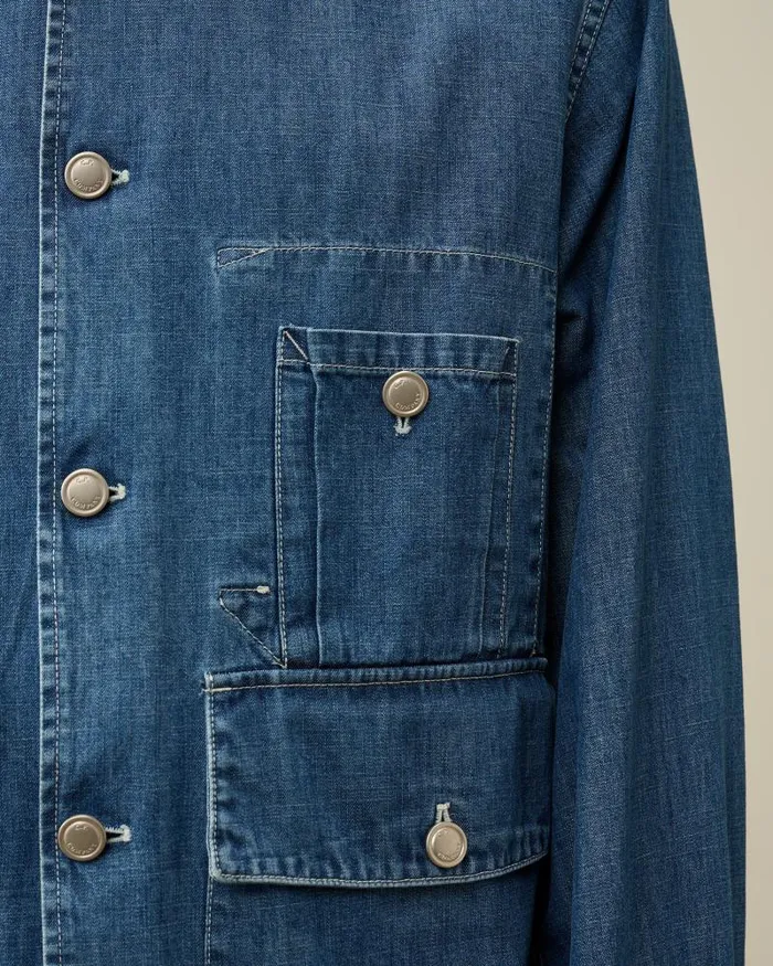 Man Blu Jacket Stone Bleach 8211 Blue CP Company Jacket and Coats
