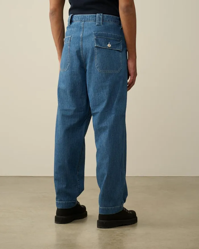 Man Blu Loose Pants Stone Bleach 8211 Blue CP Company Trousers