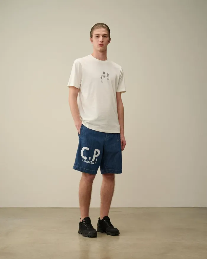 Man Blu Utility Shorts Stone Bleach 8211 Blue CP Company Tracksuits and Shorts