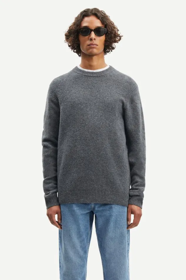 Man Butler On 9475 Dark Grey Mel Samse Samse Knitwear