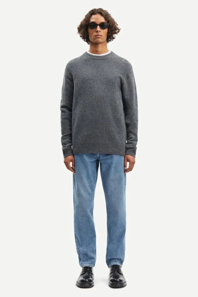Man Butler On 9475 Dark Grey Mel Samse Samse Knitwear