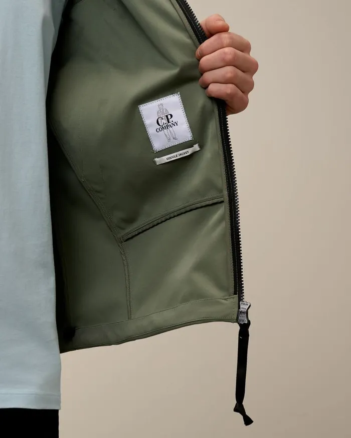 Man CP ShellR Goggle Jacket Agave Green CP Company Jacket and Coats