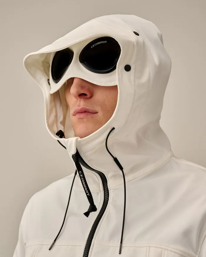 Man CP ShellR Goggle Jacket Gauze White CP Company Jacket and Coats