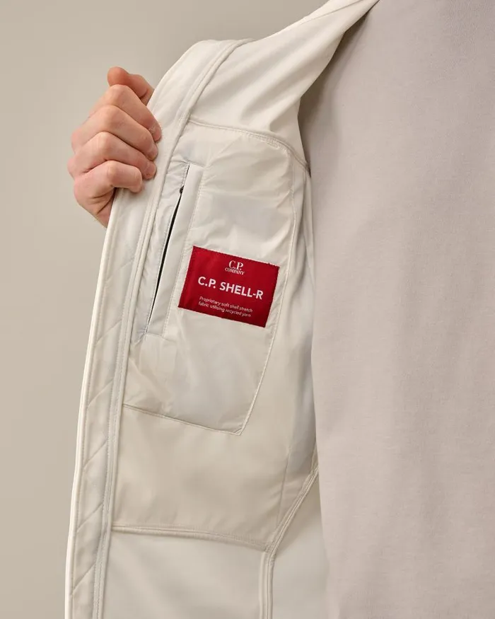 Man CP ShellR Goggle Jacket Gauze White CP Company Jacket and Coats
