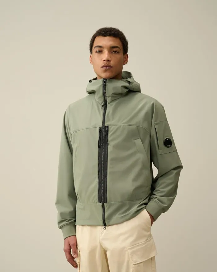 Man CP ShellR Hooded Jacket Agave Green CP Company Jacket and Coats