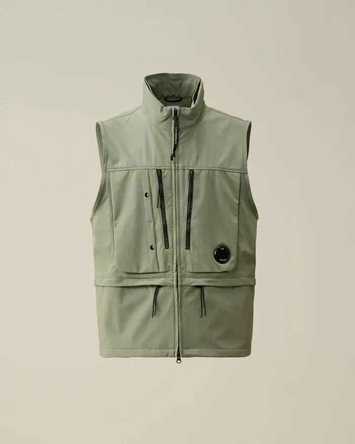 Man CP ShellR Utility Vest Agave Green CP Company Jacket and Coats
