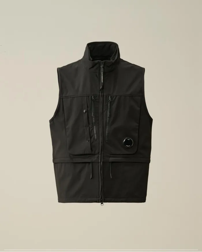 Man CP ShellR Utility Vest Black CP Company Jacket and Coats