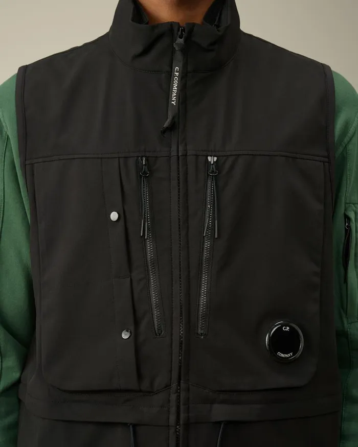 Man CP ShellR Utility Vest Black CP Company Jacket and Coats