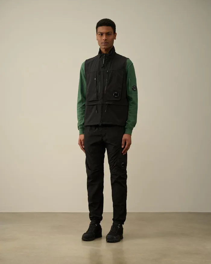 Man CP ShellR Utility Vest Black CP Company Jacket and Coats