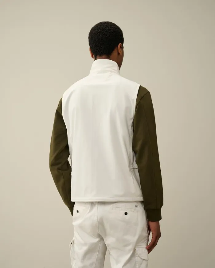 Man CP ShellR Utility Vest Gauze White CP Company Jacket and Coats