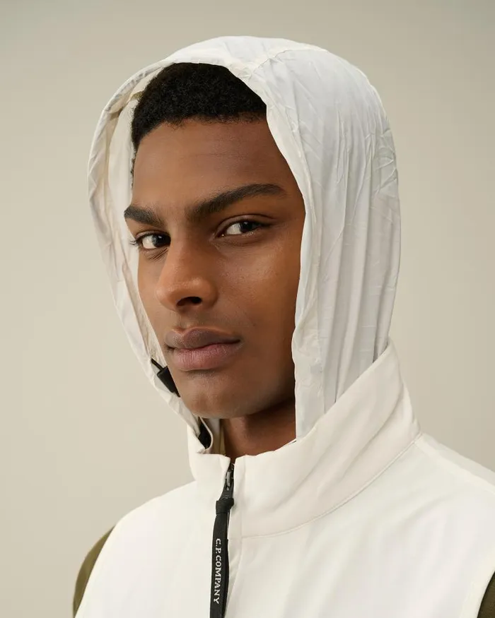Man CP ShellR Utility Vest Gauze White CP Company Jacket and Coats
