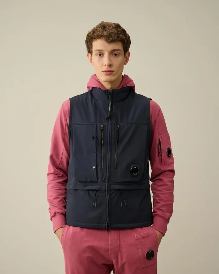 Man CP ShellR Utility Vest Total Eclipse 8211 Blue CP Company Jacket and Coats