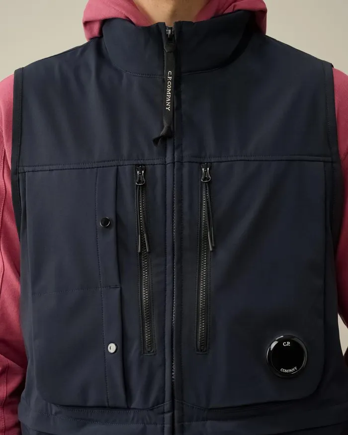 Man CP ShellR Utility Vest Total Eclipse 8211 Blue CP Company Jacket and Coats