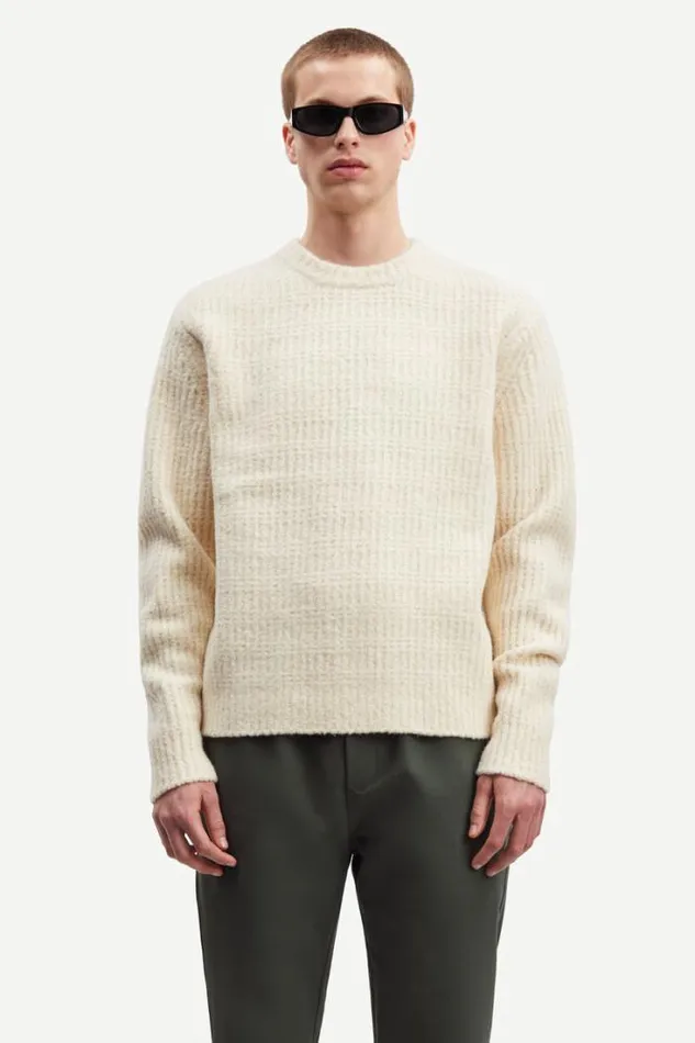 Man Carter Crew Neck 15052 Clear Cream Samse Samse Knitwear