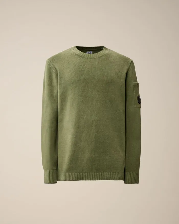 Man Chenille Cotton Knit Agave Green CP Company Jumpers