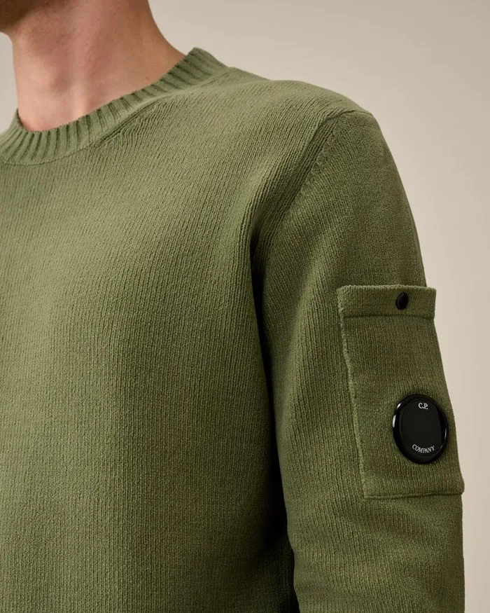Man Chenille Cotton Knit Agave Green CP Company Jumpers