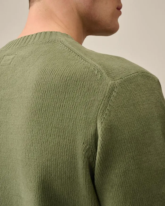 Man Chenille Cotton Knit Agave Green CP Company Jumpers