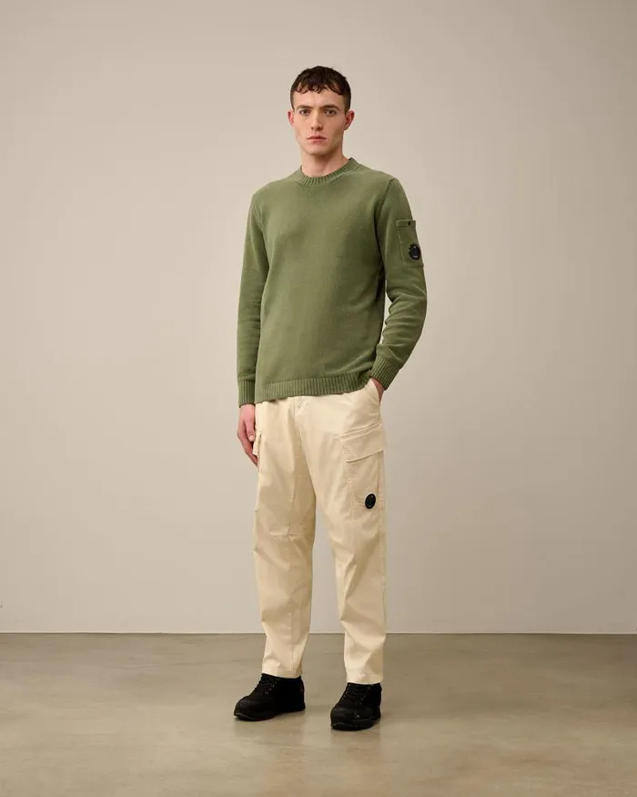 Man Chenille Cotton Knit Agave Green CP Company Jumpers