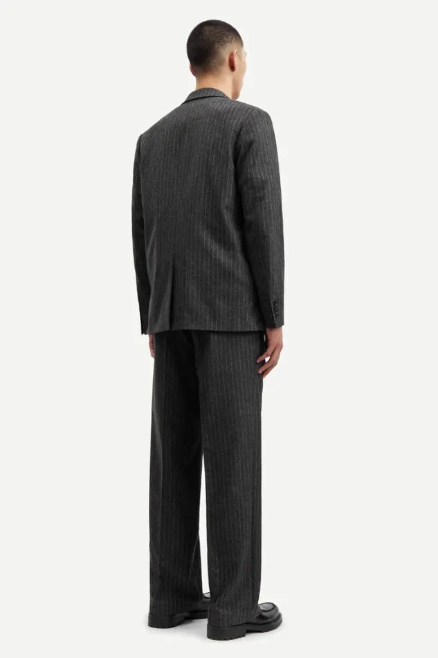 Man Cho Blazer Jacket 14996 Dark Grey Pinstripe Samse Samse Jackets and Coats
