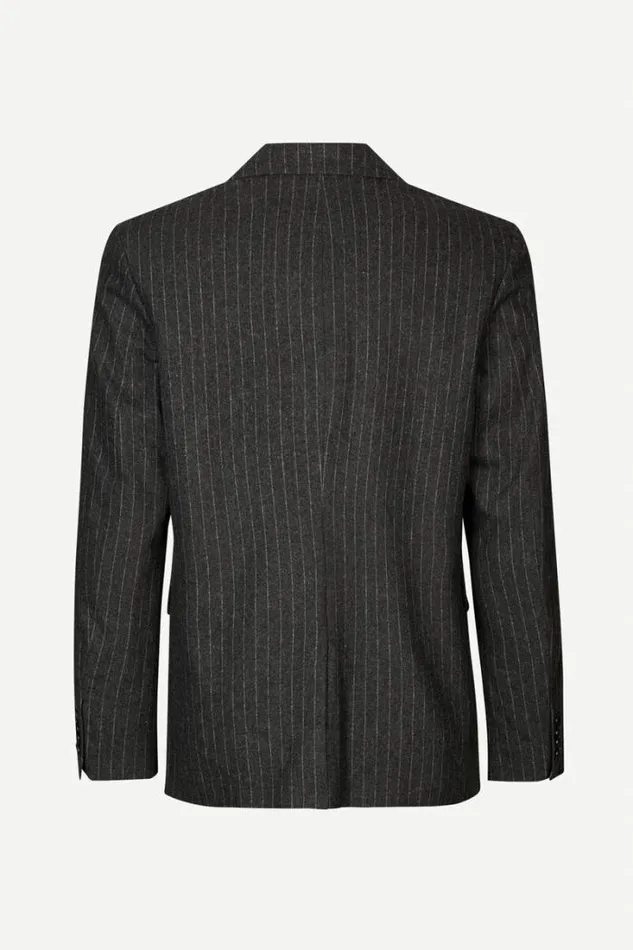 Man Cho Blazer Jacket 14996 Dark Grey Pinstripe Samse Samse Jackets and Coats