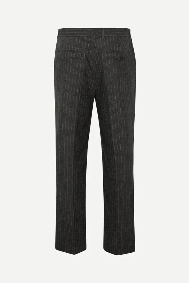 Man Christoph Trousers 14996 Dark Grey Pinstripe Samse Samse Trousers