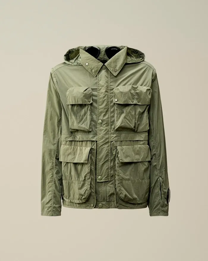 Man ChromeR Goggle Utility Jacket Agave Green CP Company Jacket and Coats