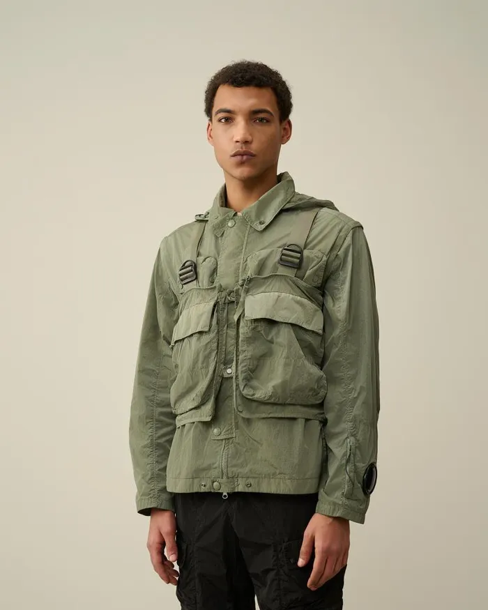 Man ChromeR Goggle Utility Jacket Agave Green CP Company Jacket and Coats