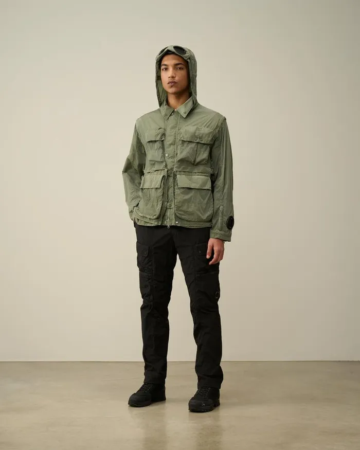 Man ChromeR Goggle Utility Jacket Agave Green CP Company Jacket and Coats