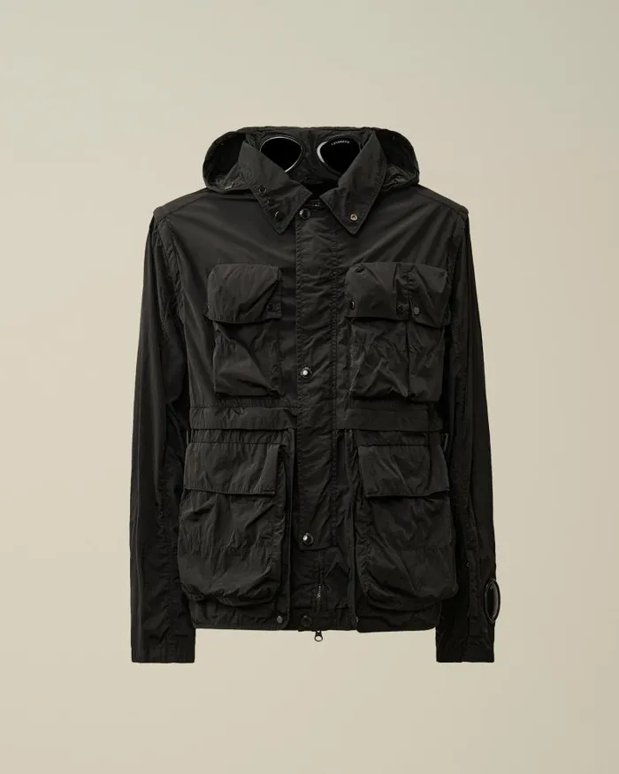 Man ChromeR Goggle Utility Jacket Black CP Company Jacket and Coats