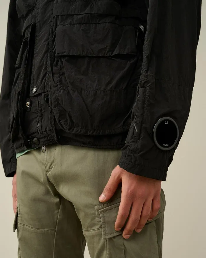 Man ChromeR Goggle Utility Jacket Black CP Company Jacket and Coats