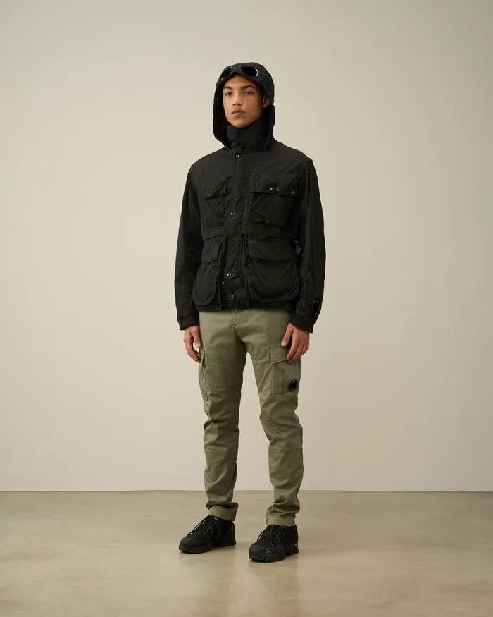 Man ChromeR Goggle Utility Jacket Black CP Company Jacket and Coats