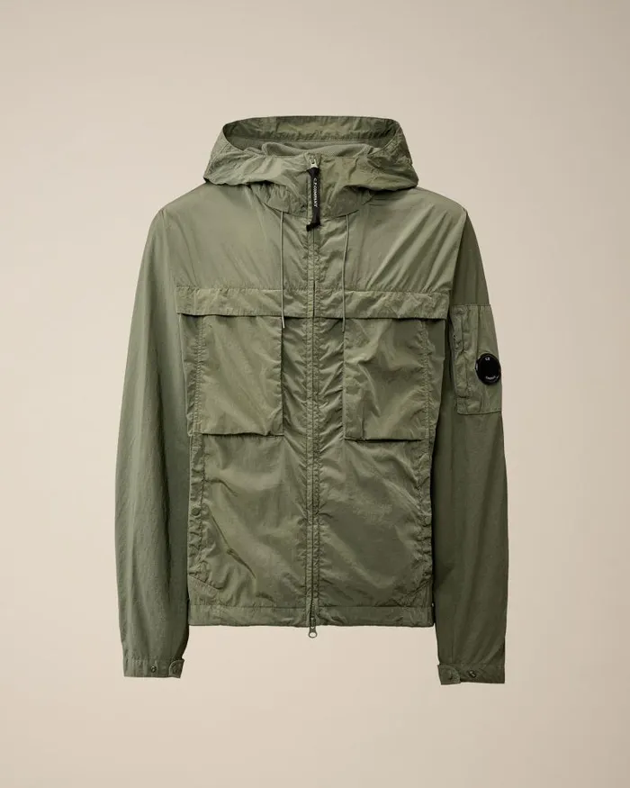 Man ChromeR Hooded Jacket Agave Green CP Company Jacket and Coats