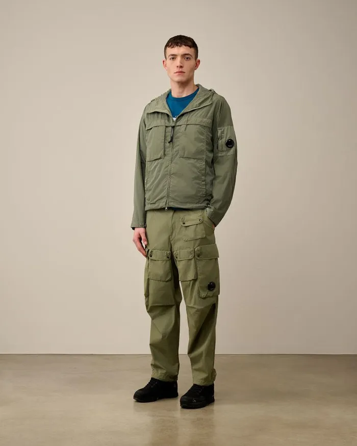 Man ChromeR Hooded Jacket Agave Green CP Company Jacket and Coats