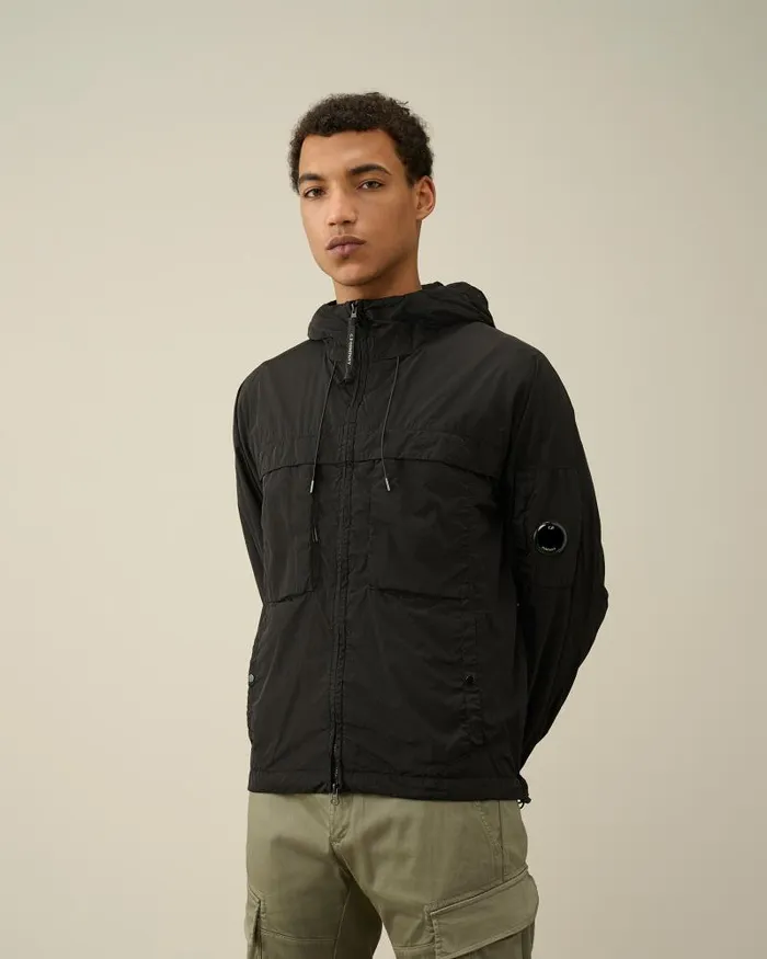 Man ChromeR Hooded Jacket Black CP Company Jacket and Coats
