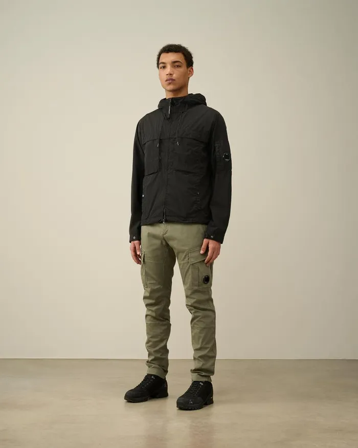 Man ChromeR Hooded Jacket Black CP Company Jacket and Coats