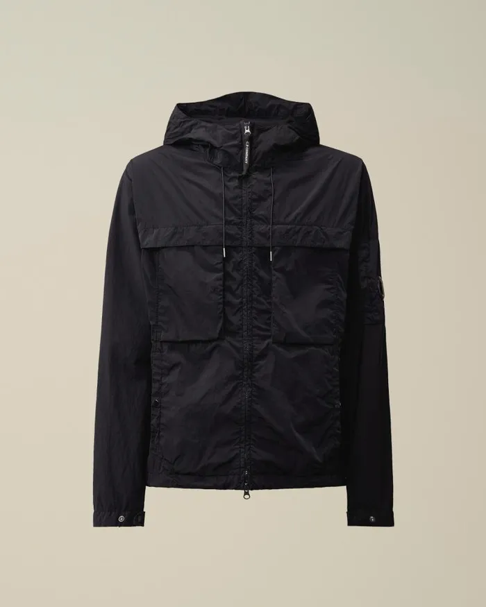 Man ChromeR Hooded Jacket Total Eclipse 8211 Blue CP Company Jacket and Coats